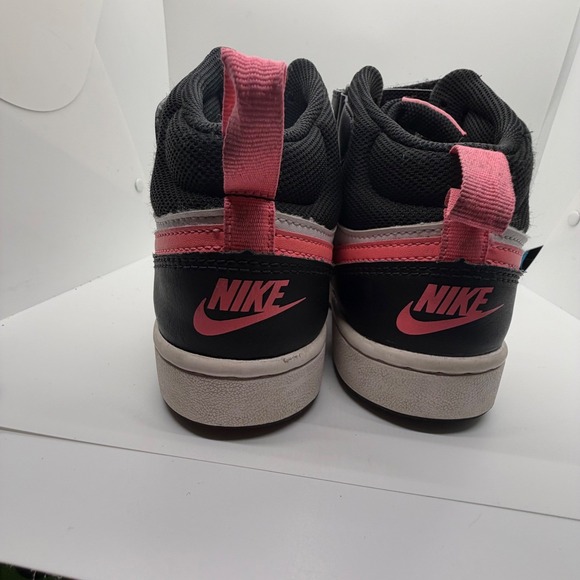 Nike Court Borough Mid 2 Youth Sneakers Black Pink White HooK Loop Sz 5.5Y - Picture 5 of 12